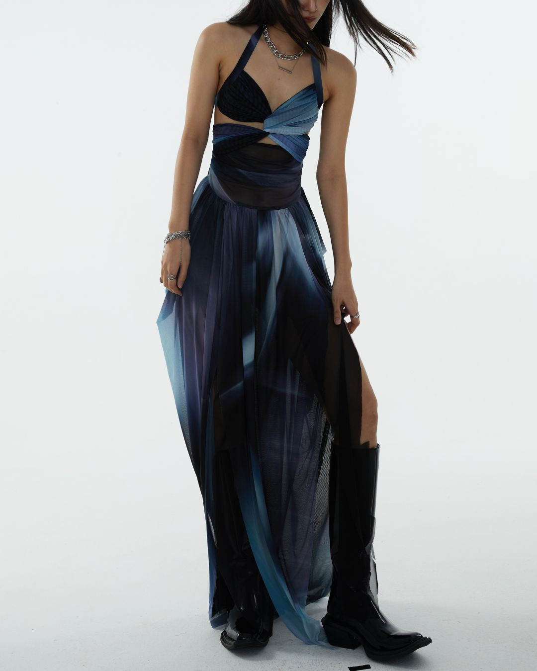 Gradient Halter Dress DR004