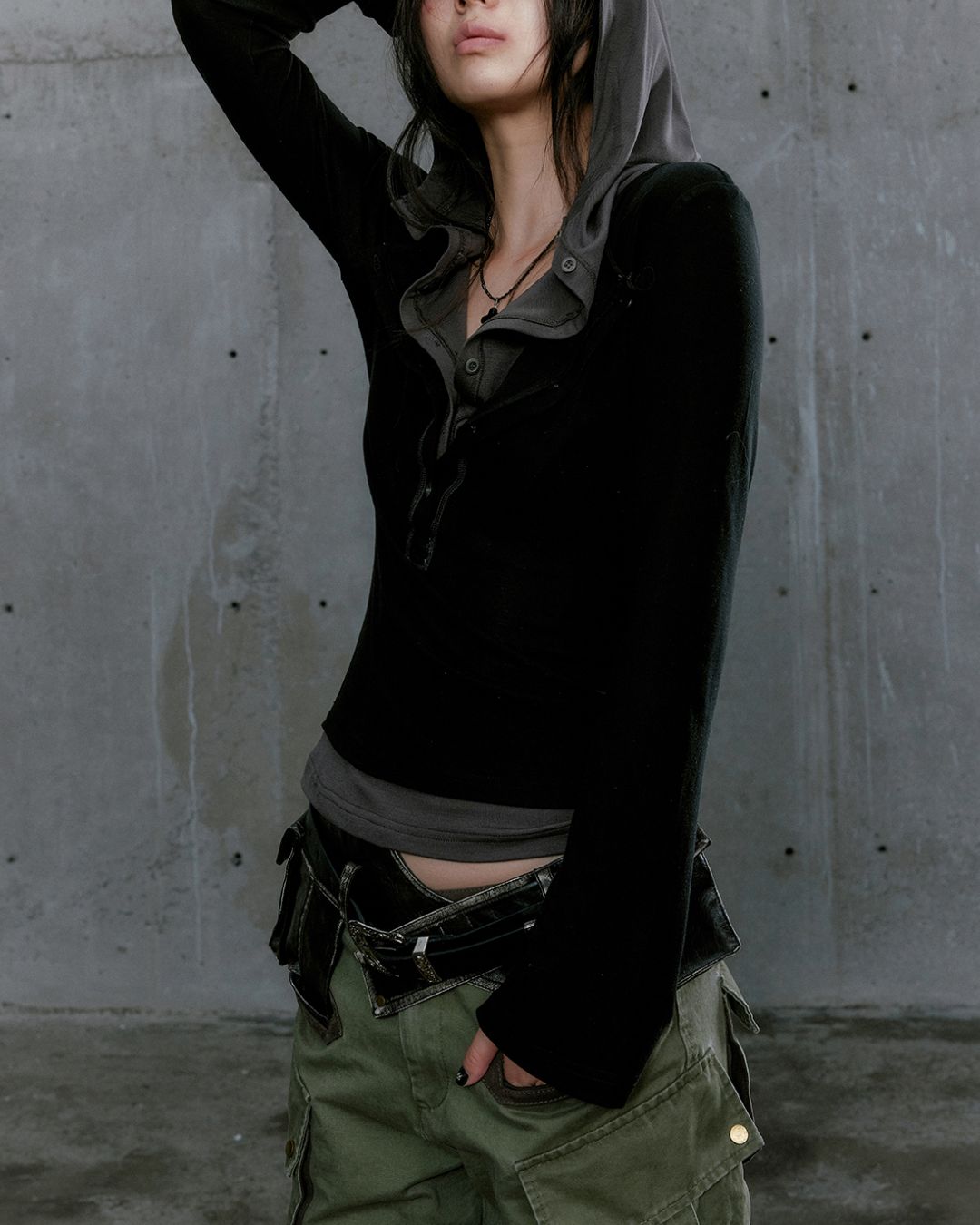 Flare-Sleeve Hoodie TP030