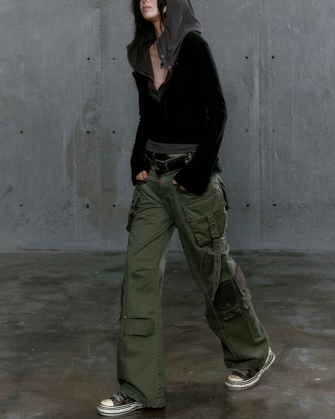 Flare-Sleeve Hoodie TP030