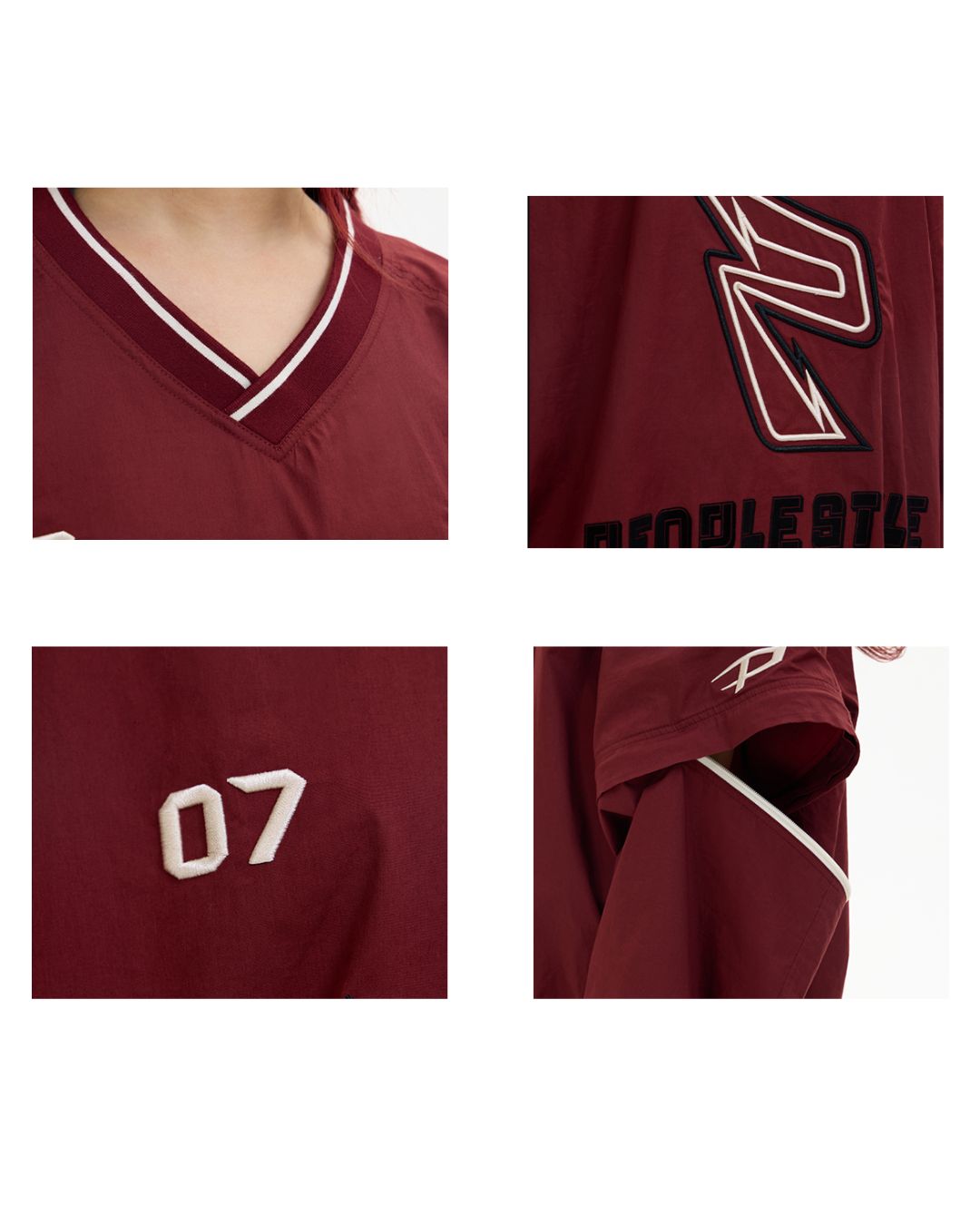 Detachable Sleeve Retro Sports Pullover TP013