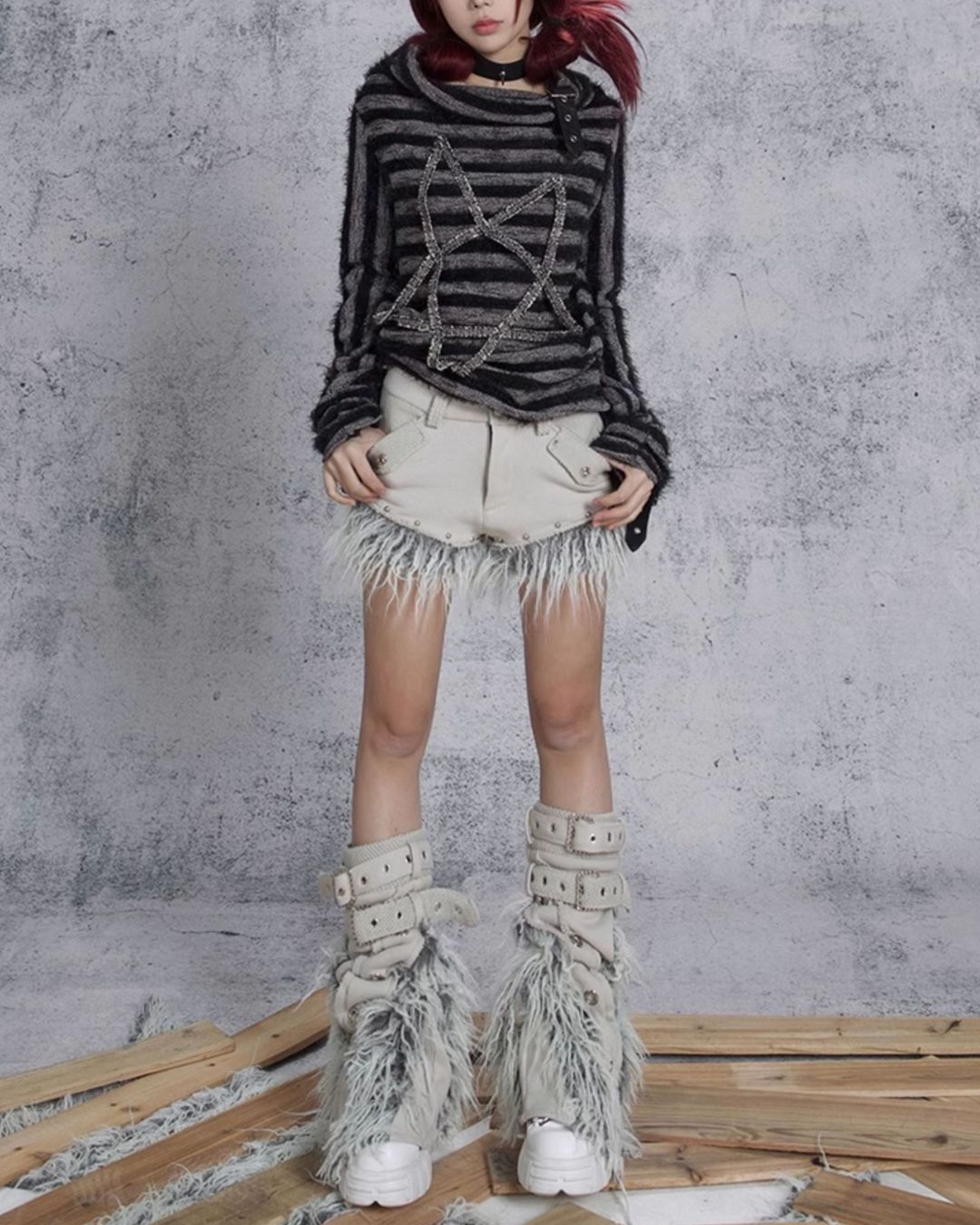 Fringed Hem Short-Pants BT013