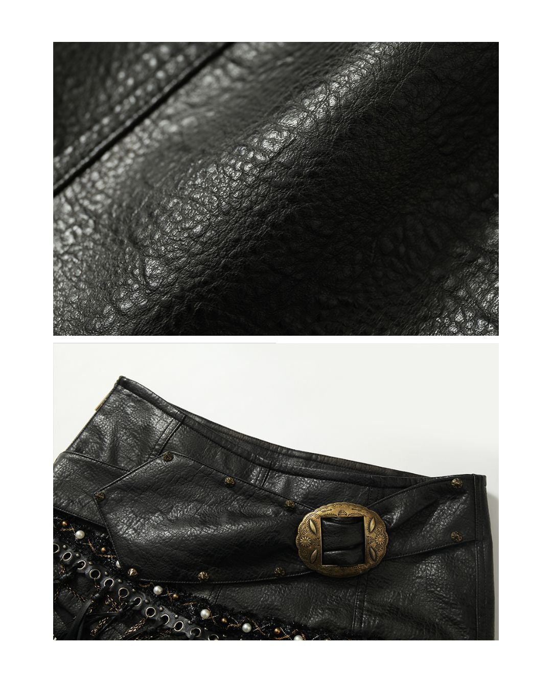 Leather Metal Fringe Hot Pants BT030