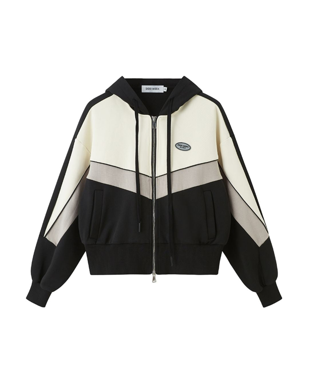 Color Block Full Zip Sporty Hoodie TP002