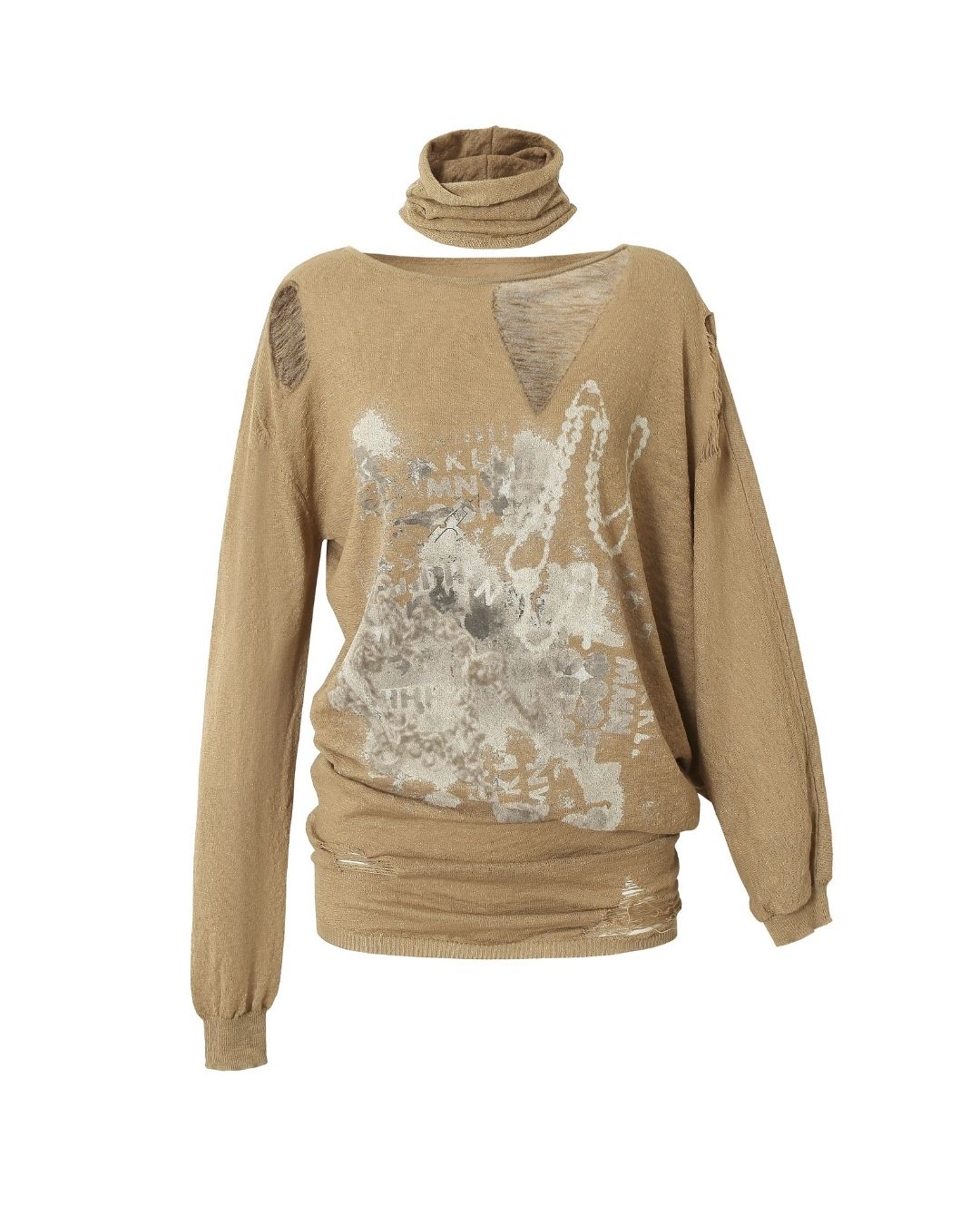 Distressed Open Shoulder Summer Knit TP042