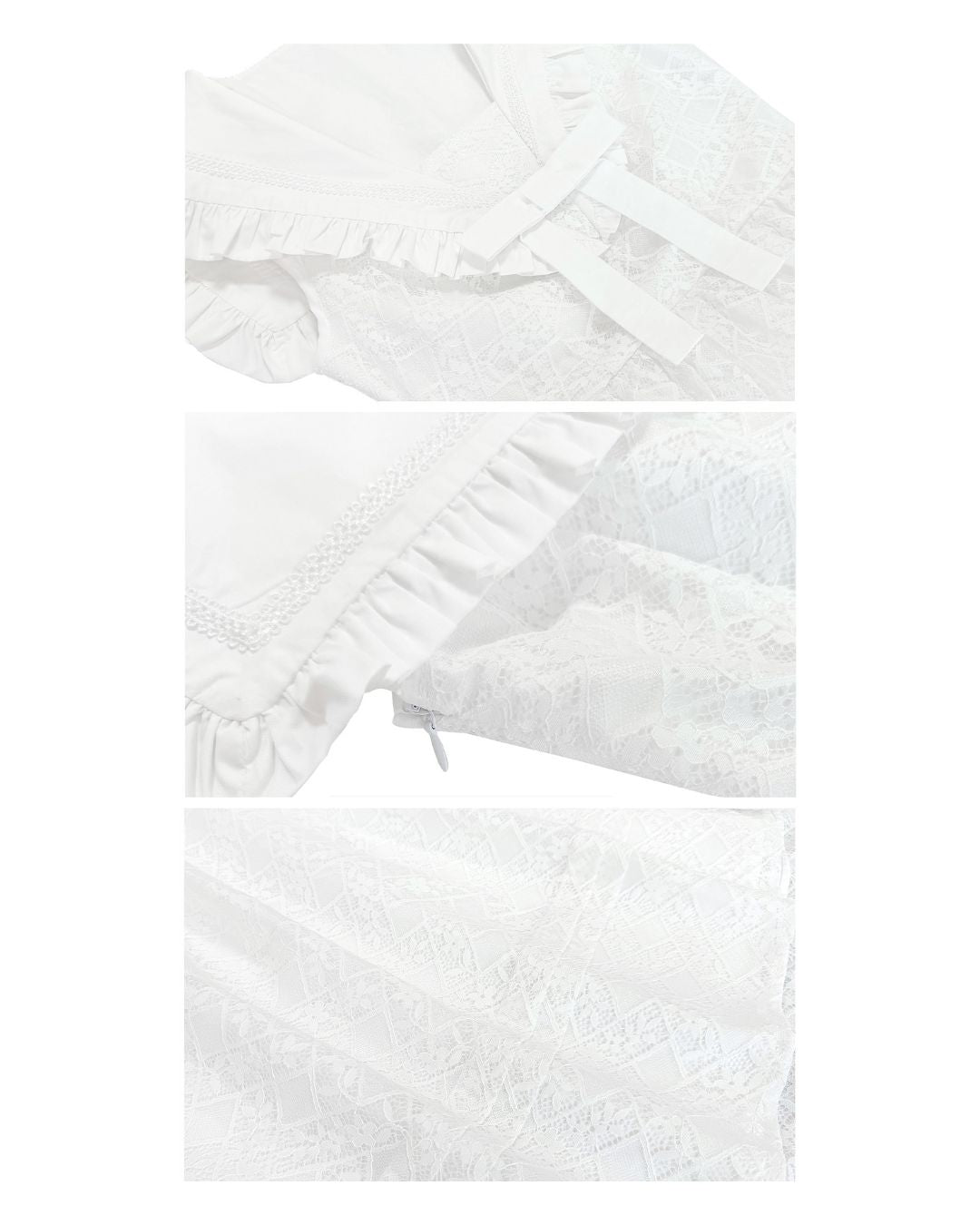 White Lace Sailor Collar Dress DR023