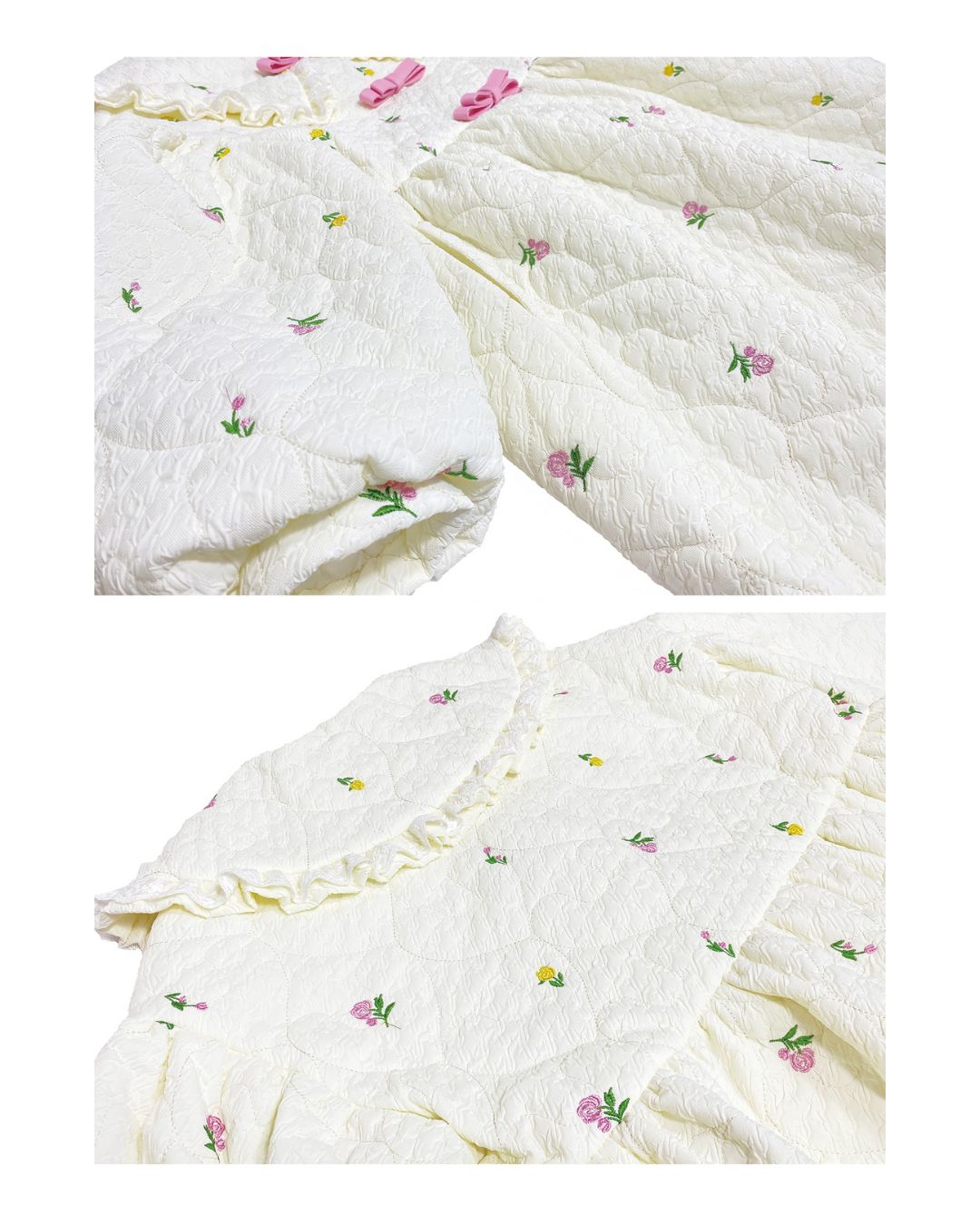 Lovely Frill Collar Cotton Quilted Coat OT003