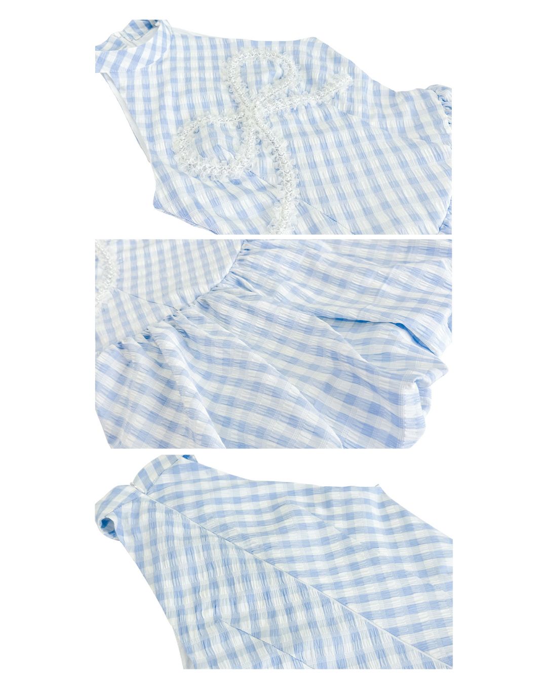 Pearl Lace Ribbon Balloon Mini Dress DR027