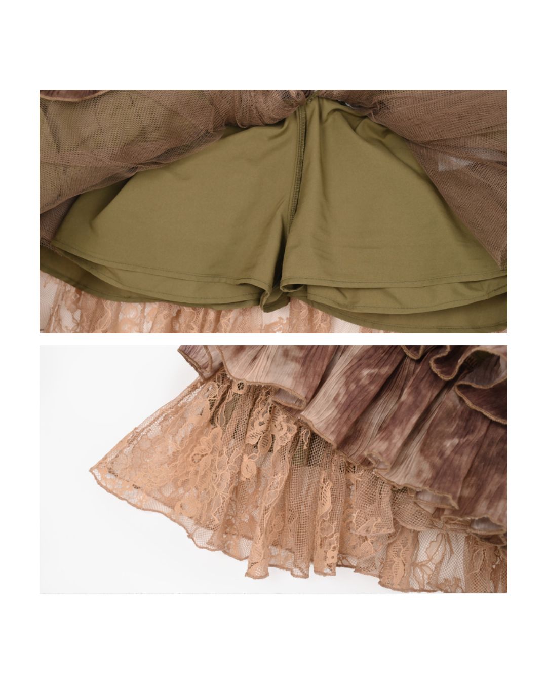 Pleated Tulle Mini Skirt BT023