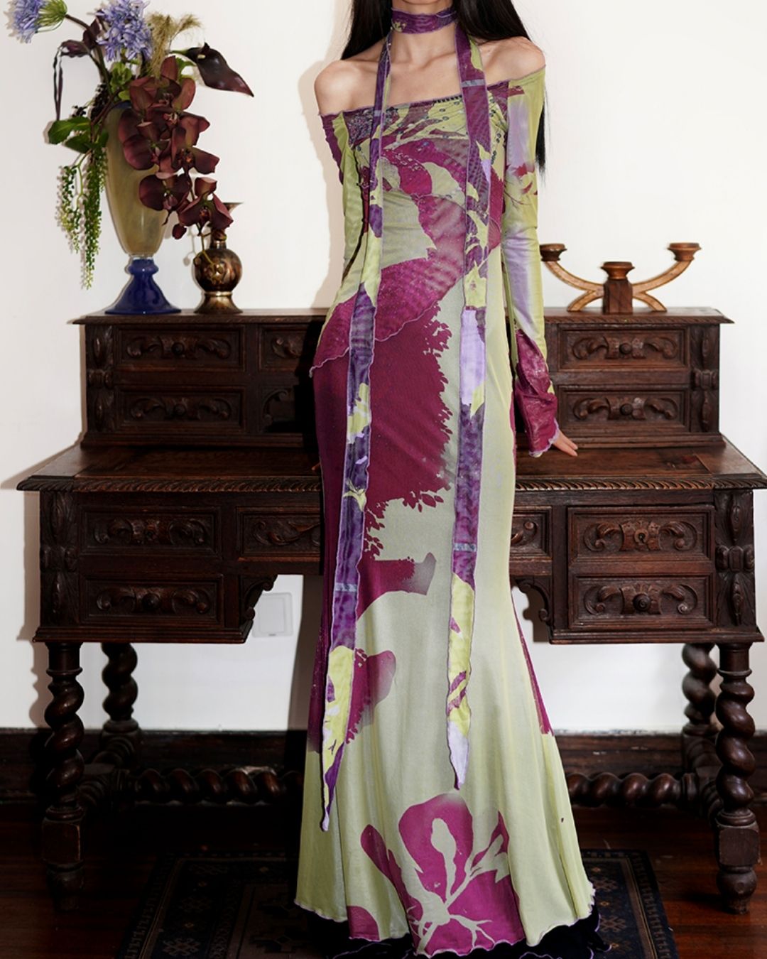 Chinese Mermaid 2-way Long Dress DR017