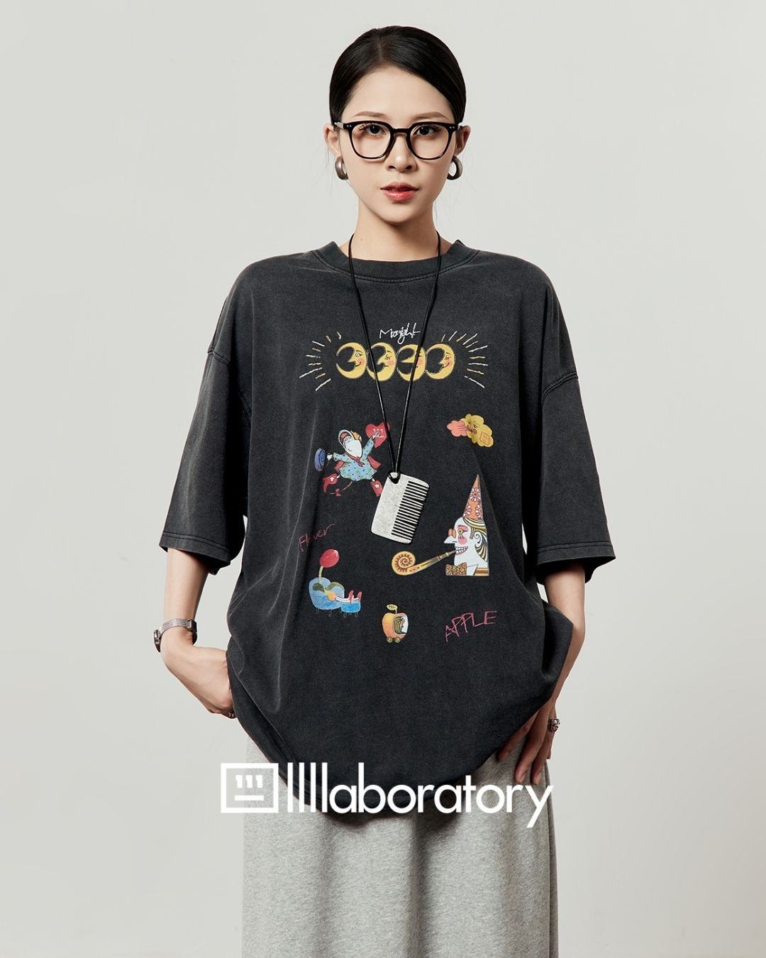 Multi-print Oversized T-shirt TP057