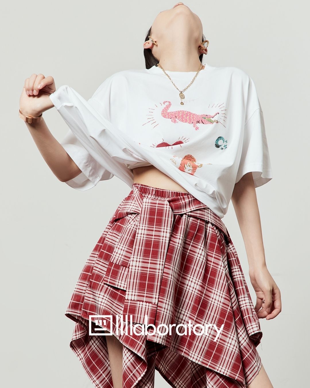 Multi-print Oversized T-shirt　TP057