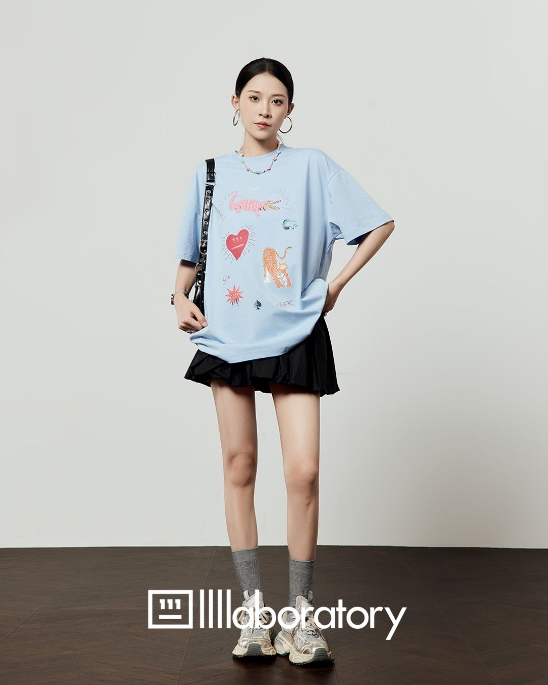 Multi-print Oversized T-shirt　TP057