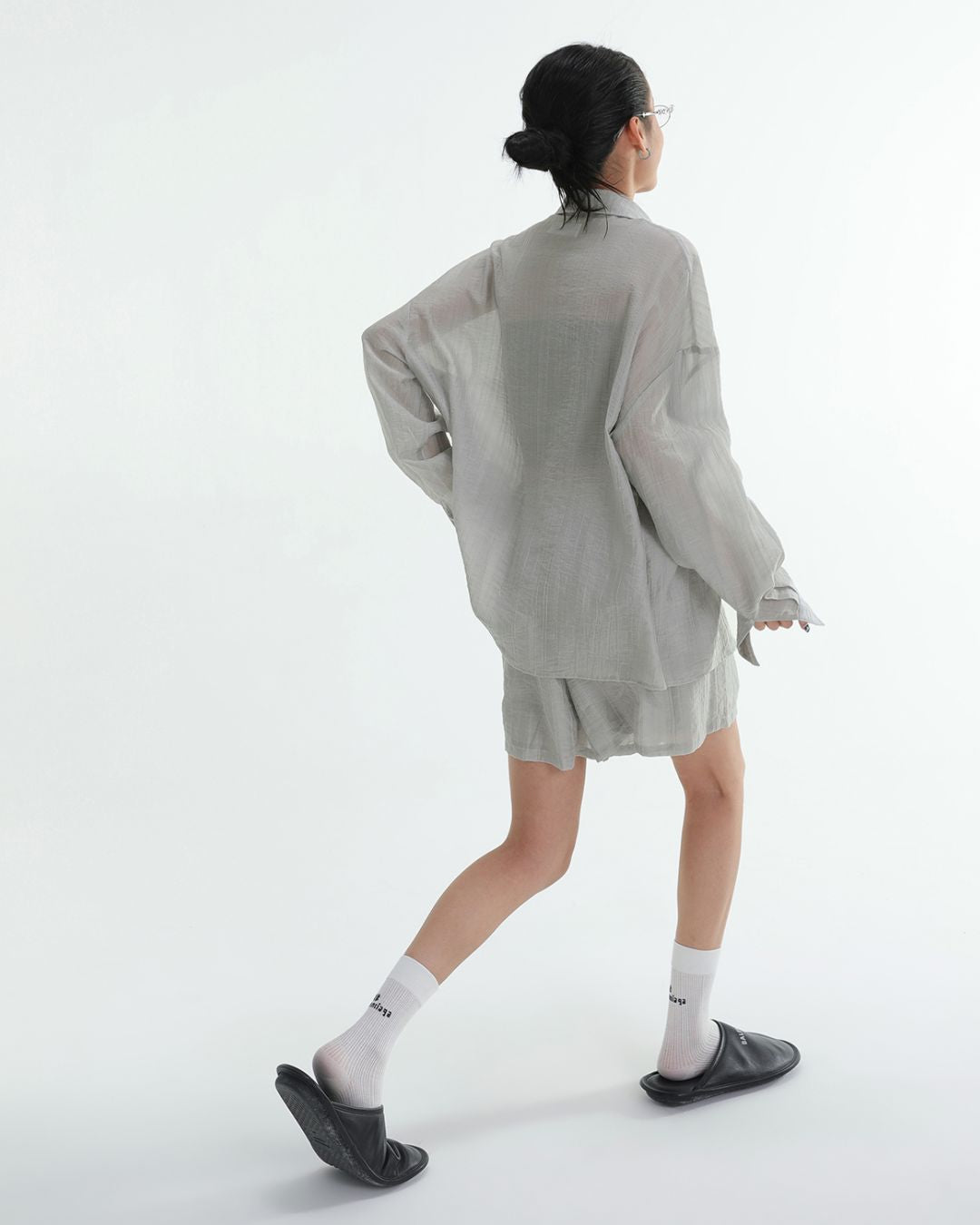 Sheer Long Sleeve Set-up Shirt　TP054