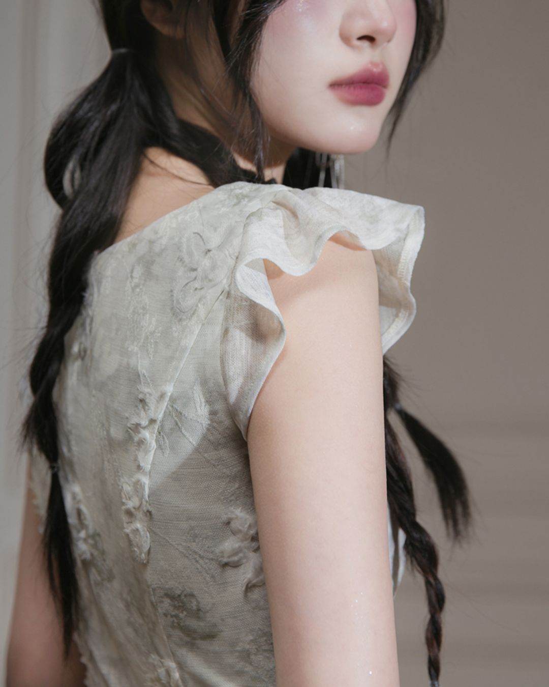 French Sleeve Asymmetrical Dress　DR041