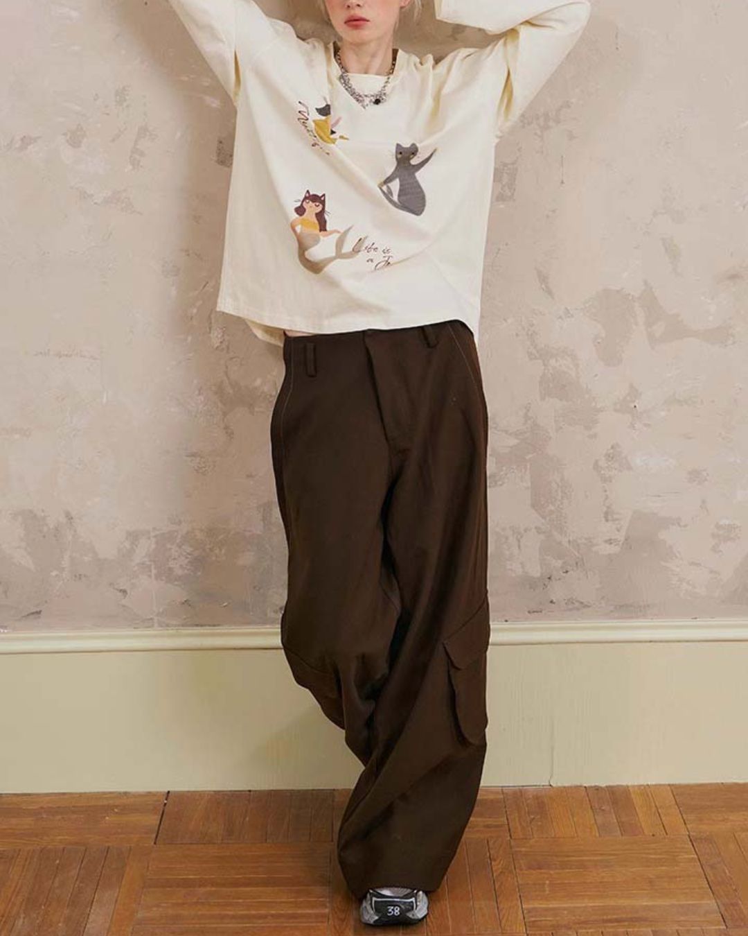 Mermaid Cat Long Sleeve T-shirt　TP039