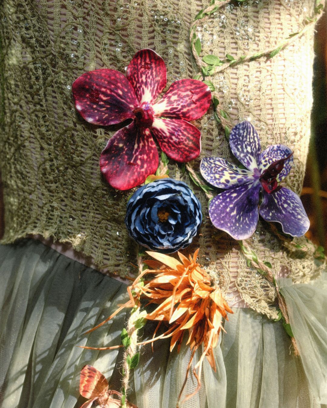 Flower Decoration Chiffon Mermaid Skirt　BT025