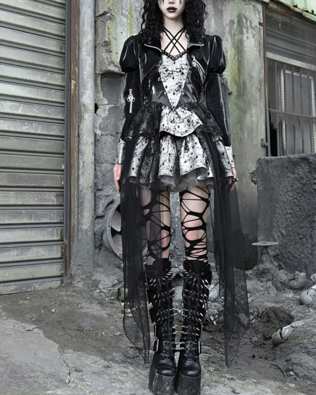 Gothic Draped Dress One-piece　DR012