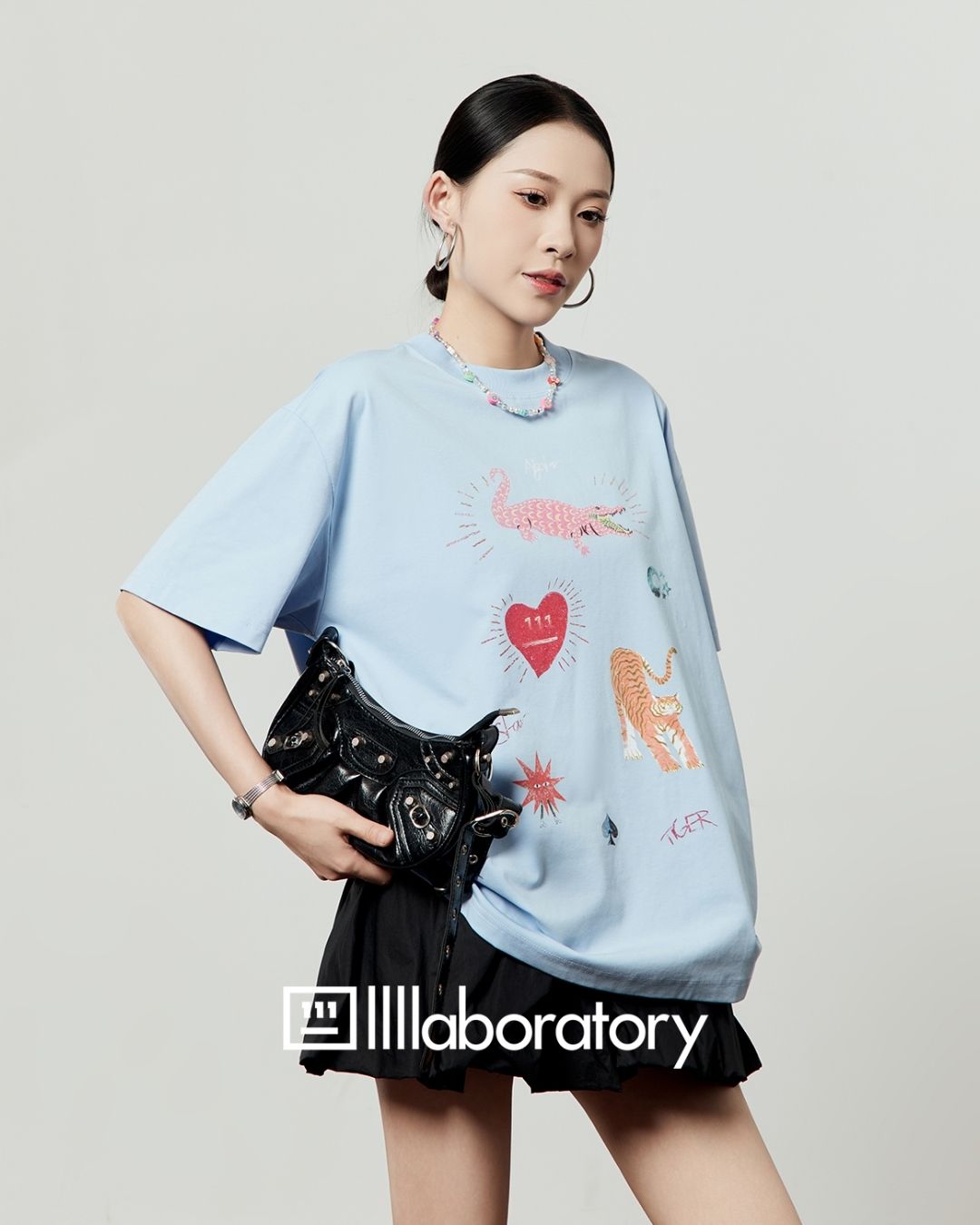 Multi-print Oversized T-shirt　TP057