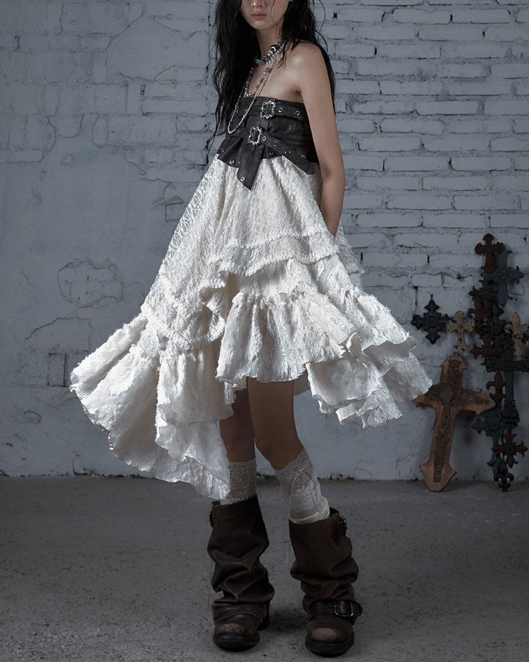 2-way Bare Top Asymmetrical Skirt　BT029