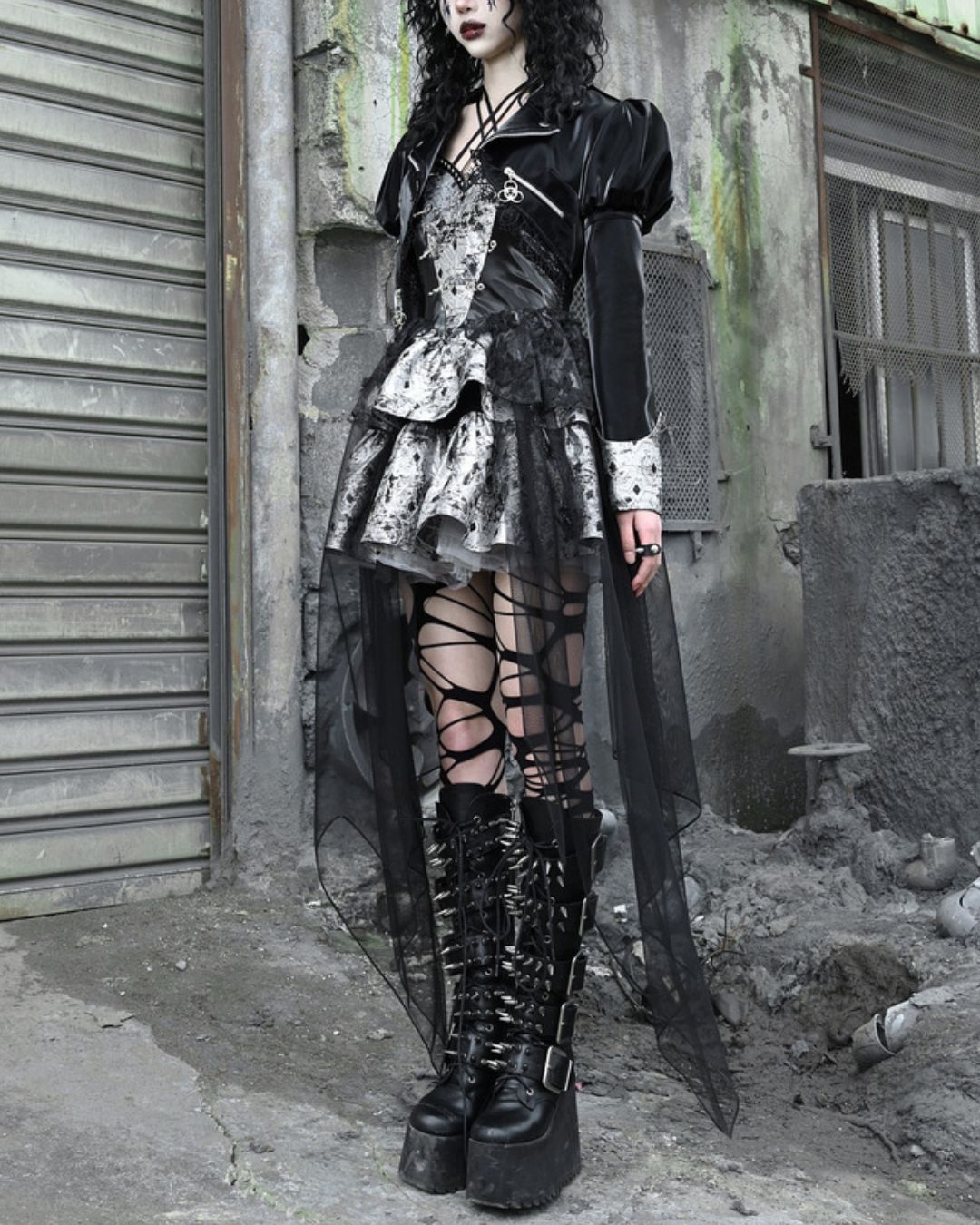 Gothic Draped Dress One-piece　DR012