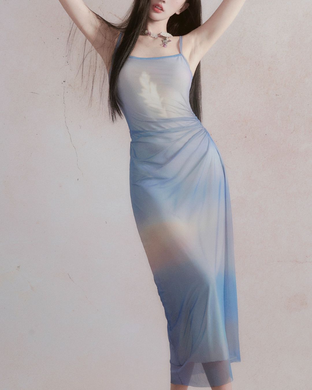 Gradient Color Sheer Cami Dress　DR021