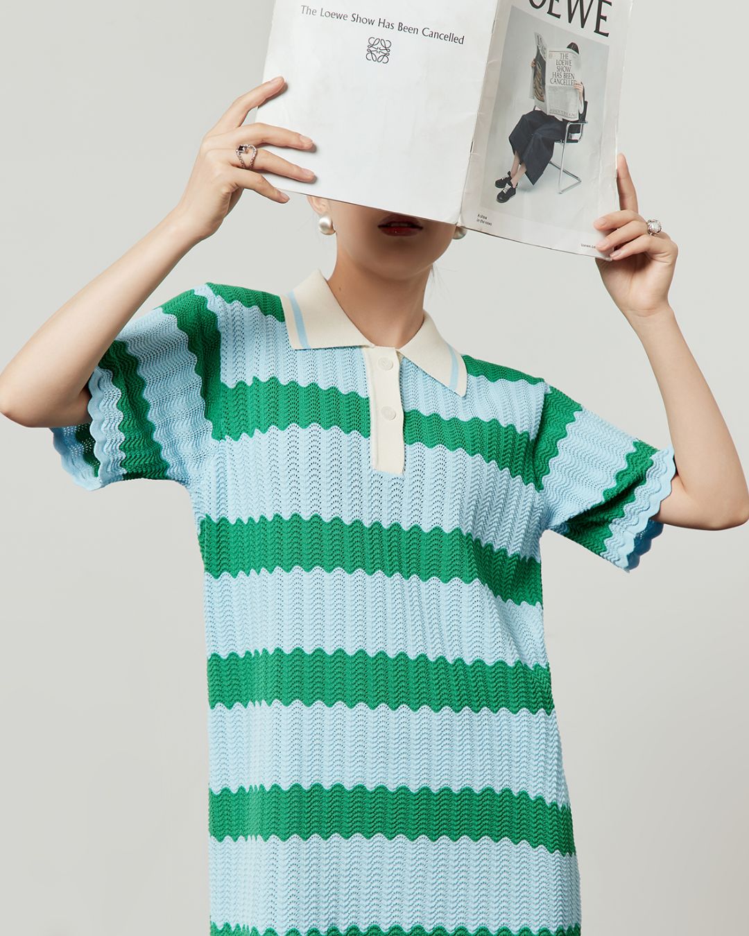 Border Polo Mini Dress　DR049