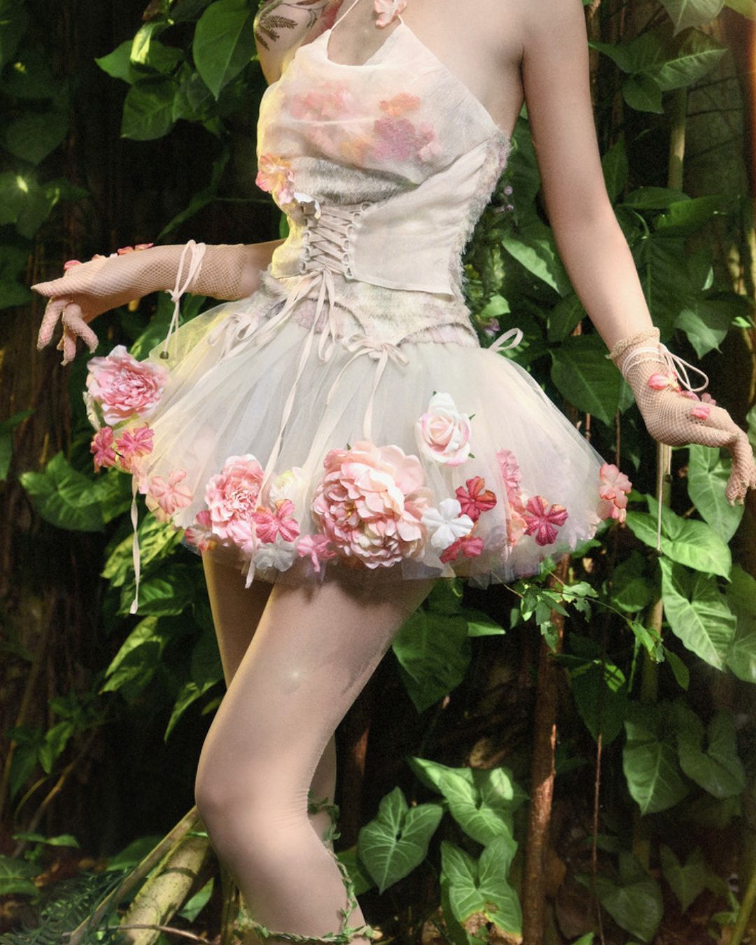 Flower Decoration Tutu Skirt　BT024