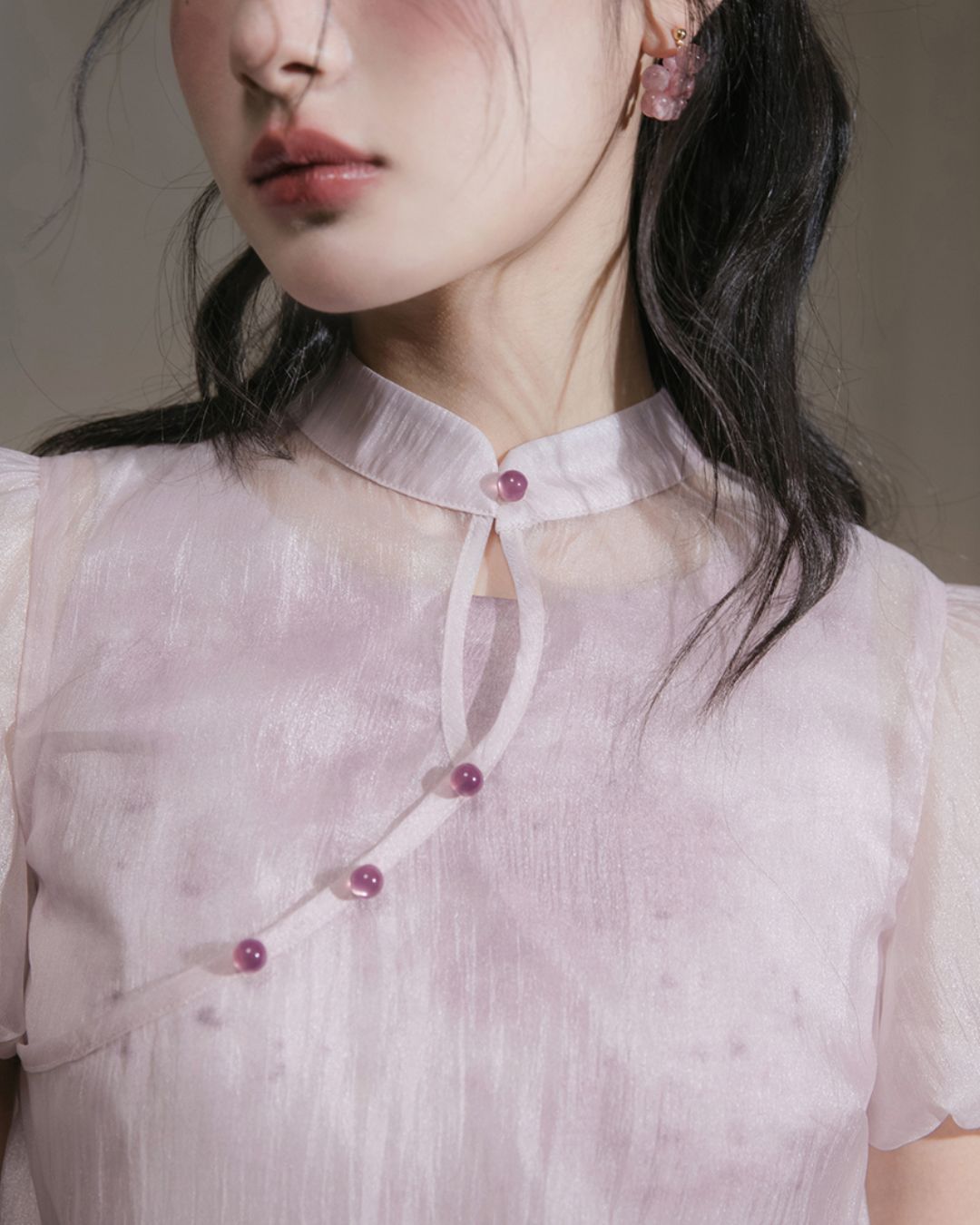 Puff Sleeve Layered Chinese Dress　DR039