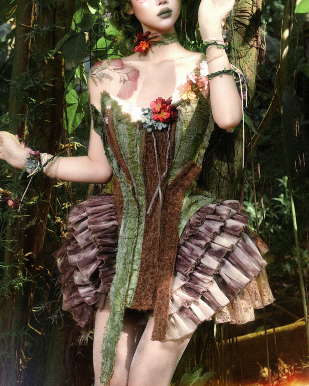 Pleated Tulle Mini Skirt　BT023