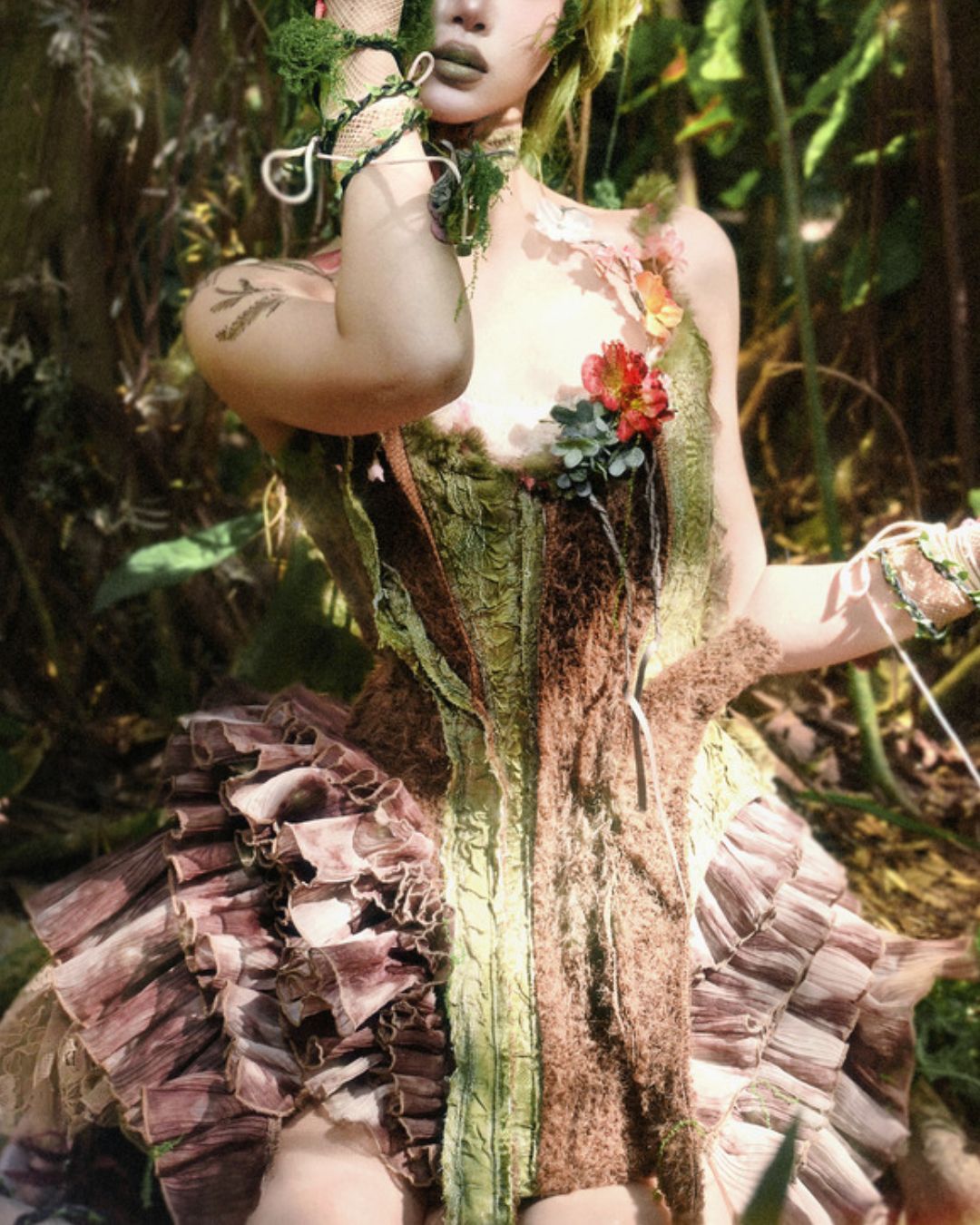 Forest Spirit One Shoulder Mini Dress　DR032