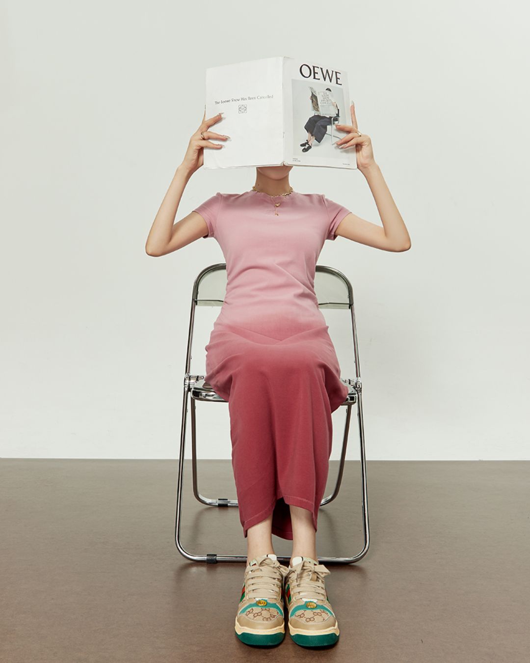 Washed Color Tight Waist Long Dress　DR048