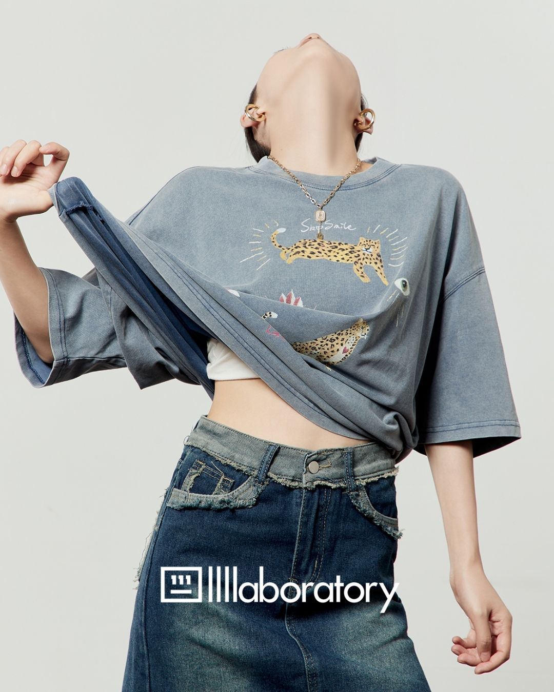 Multi-print Oversized T-shirt　TP057