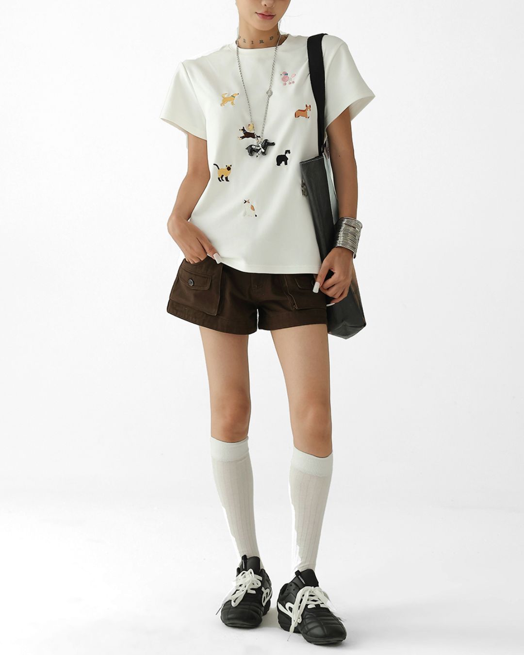 Puppy Embroidered T-shirt　TP056