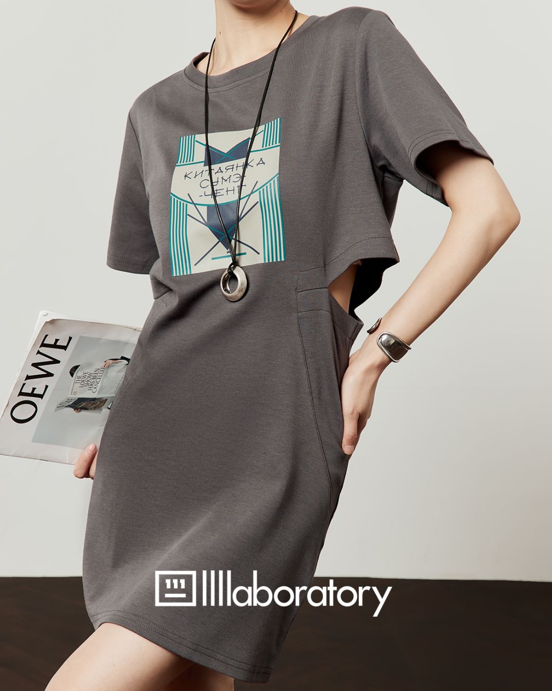 Side-open T-shirt Dress　DR044