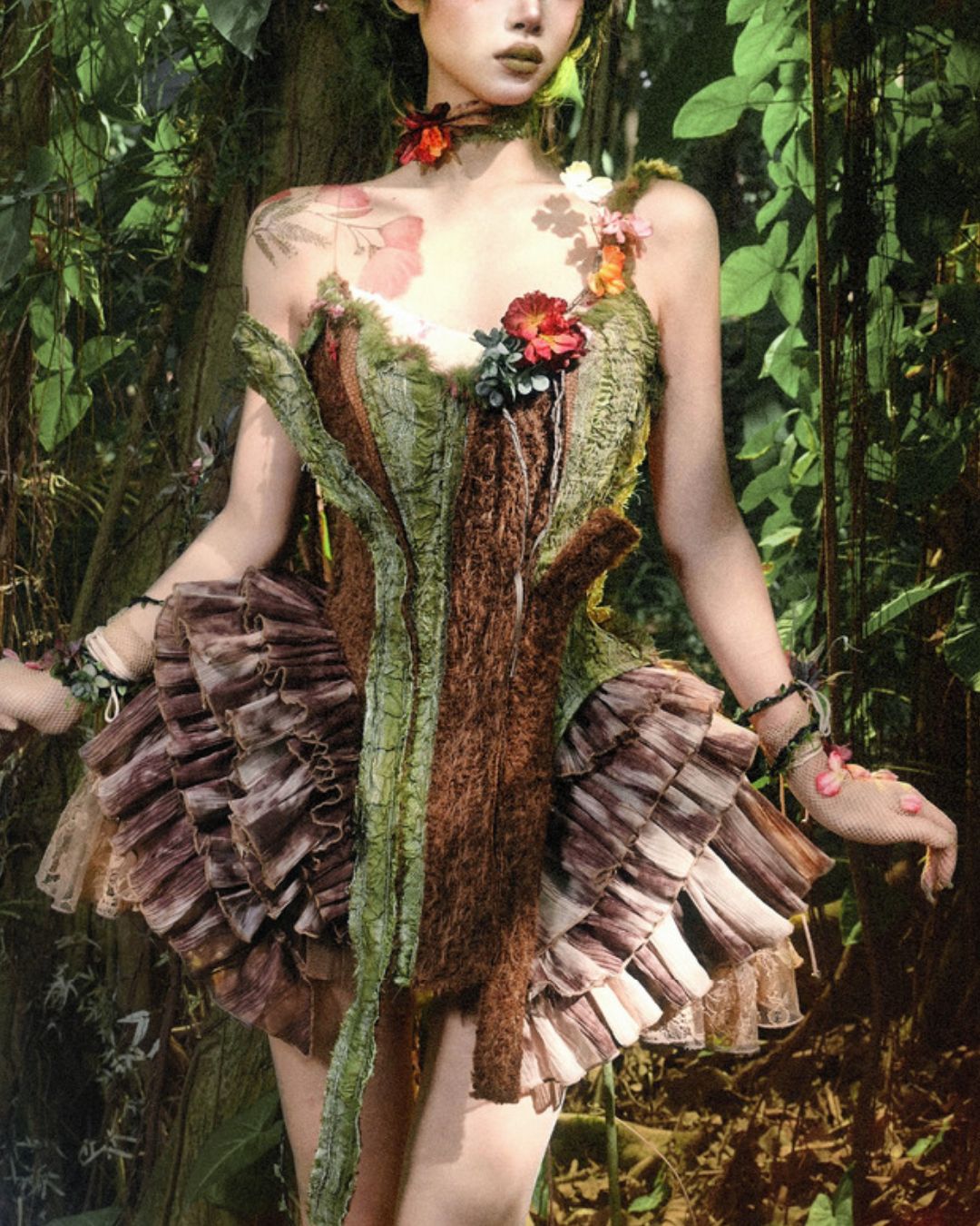 Pleated Tulle Mini Skirt　BT023