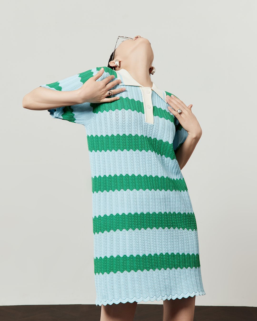 Border Polo Mini Dress　DR049