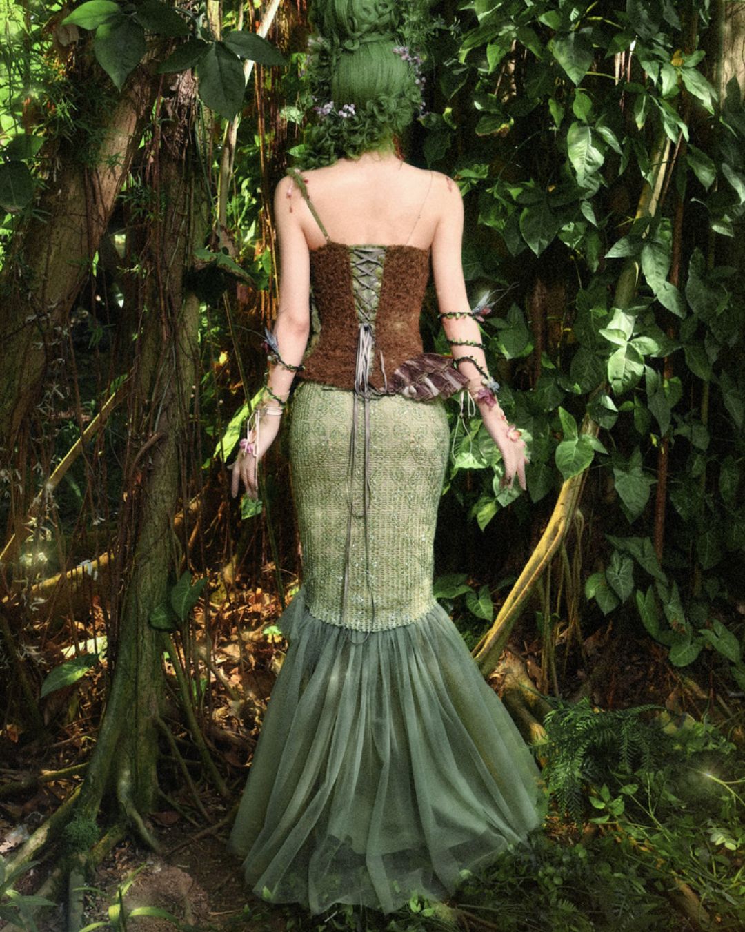 Flower Decoration Chiffon Mermaid Skirt　BT025