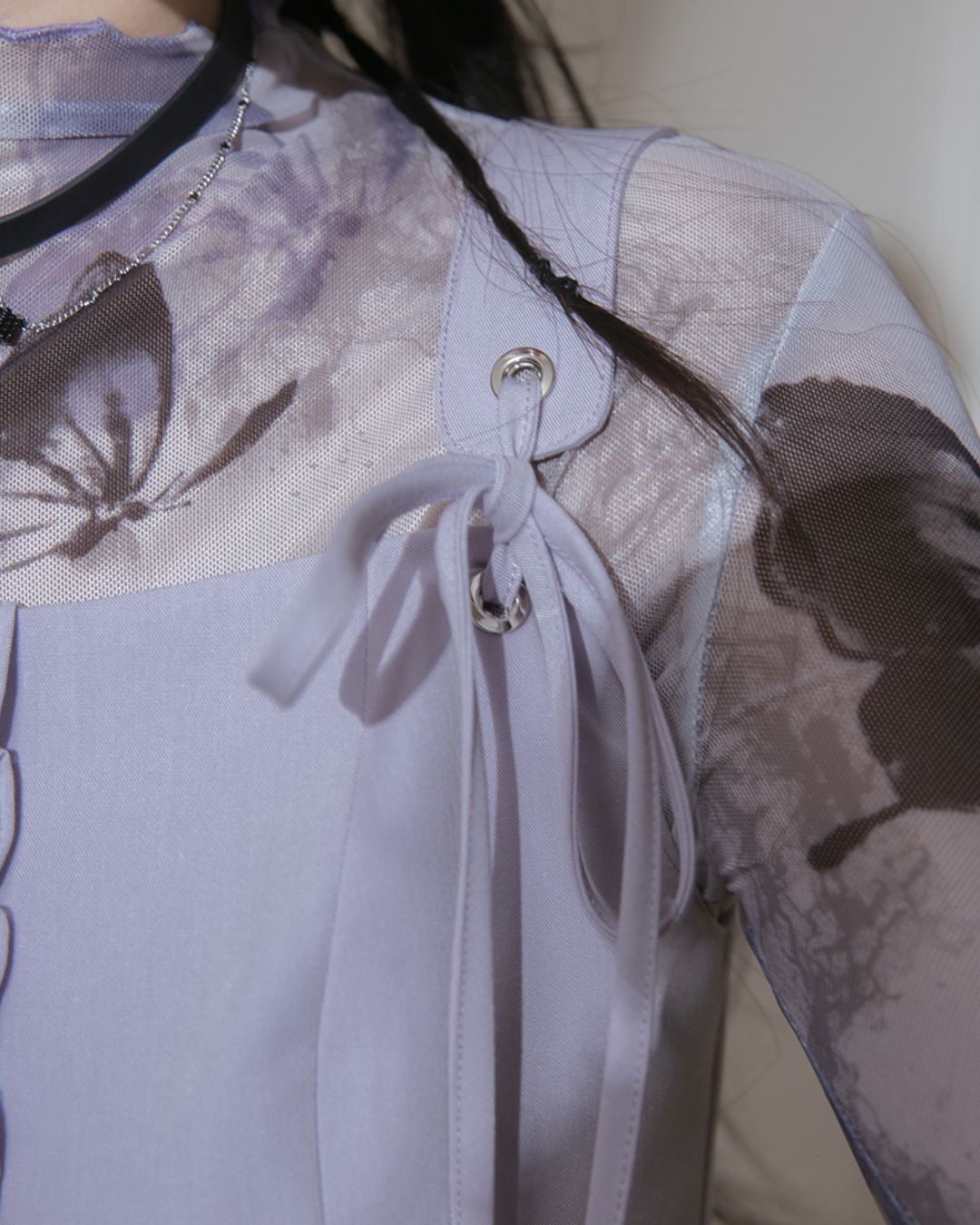 Butterfly Sheer Top & Vest & Pleated Skirt　TP024