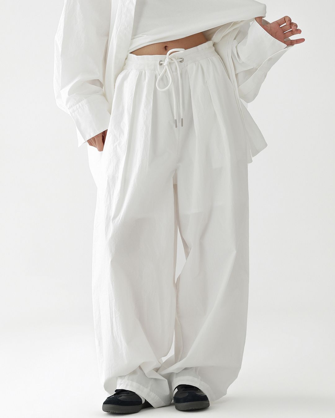 Cotton Set-up Wide Pants　BT037