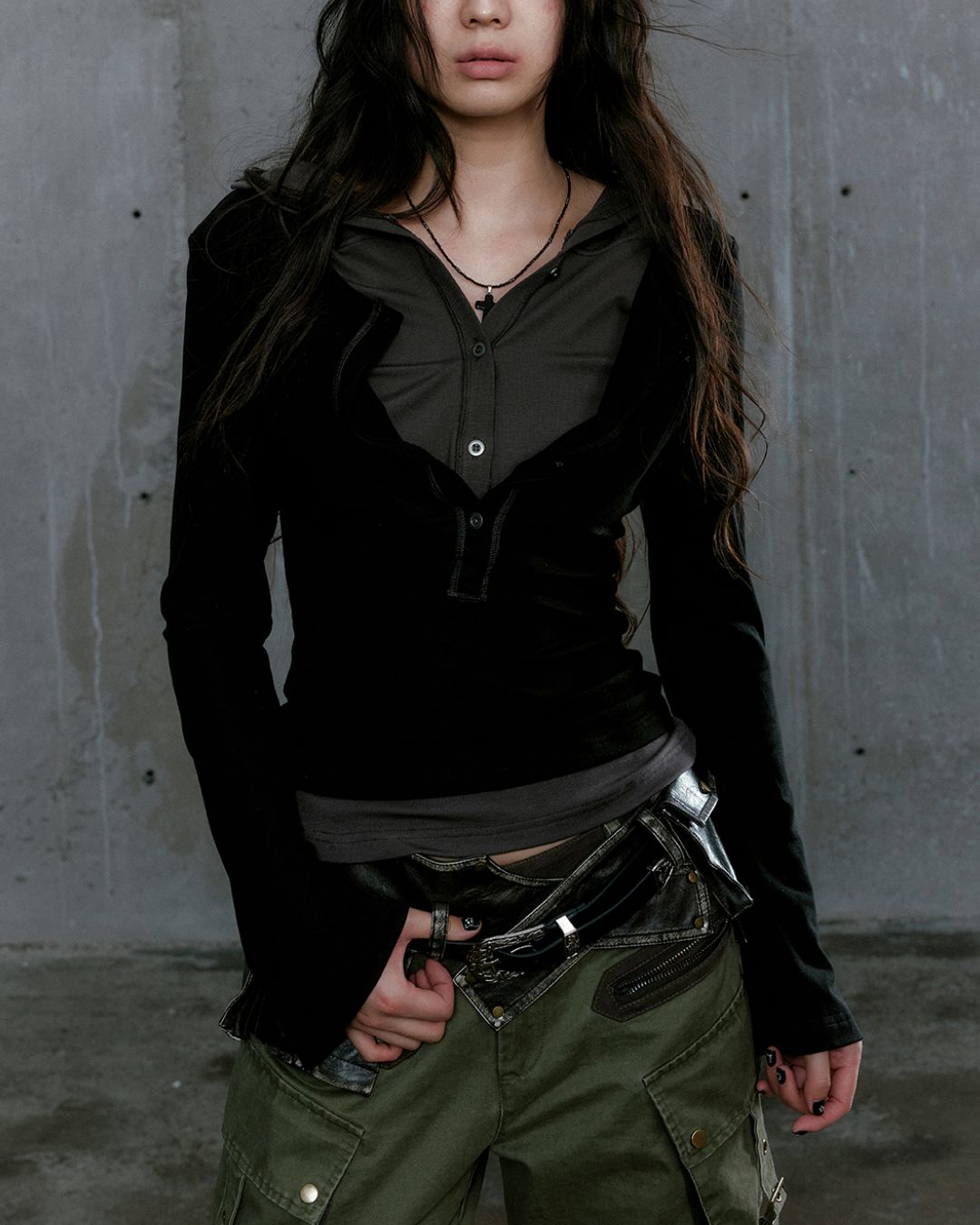 Flare-Sleeve Hoodie　TP030