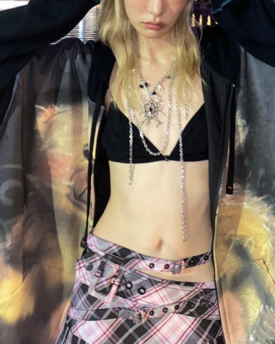 Bear Print Full Zip Hoodie　TP032