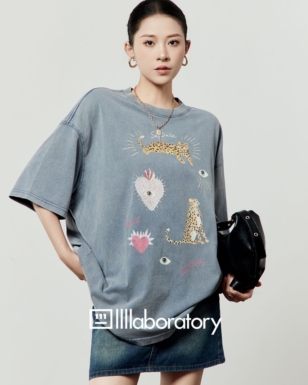Multi-print Oversized T-shirt　TP057