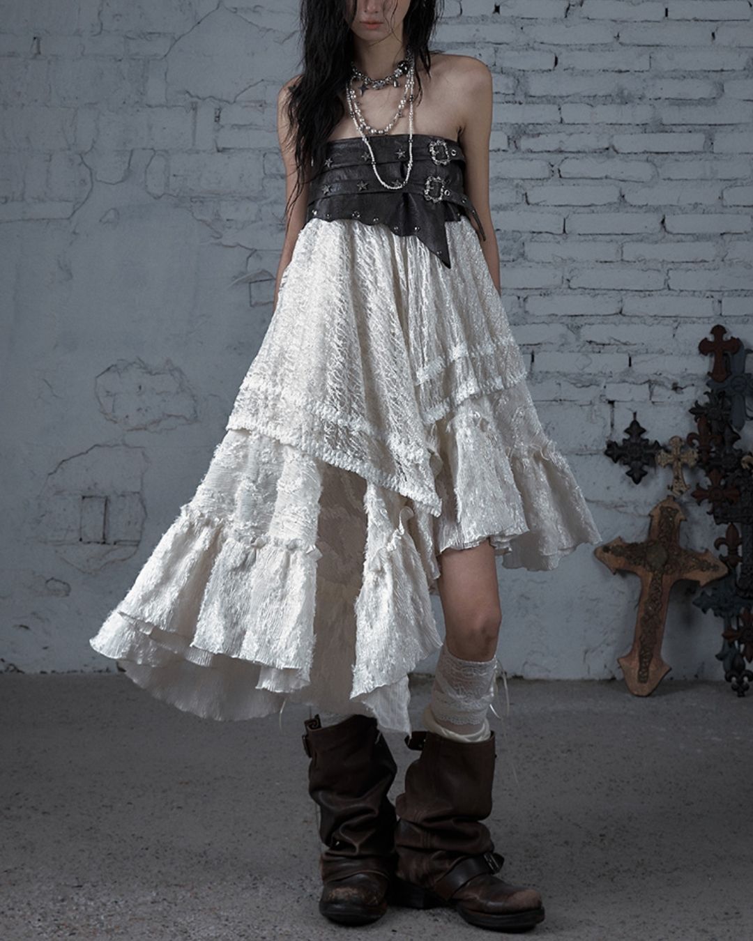 2-way Bare Top Asymmetrical Skirt　BT029