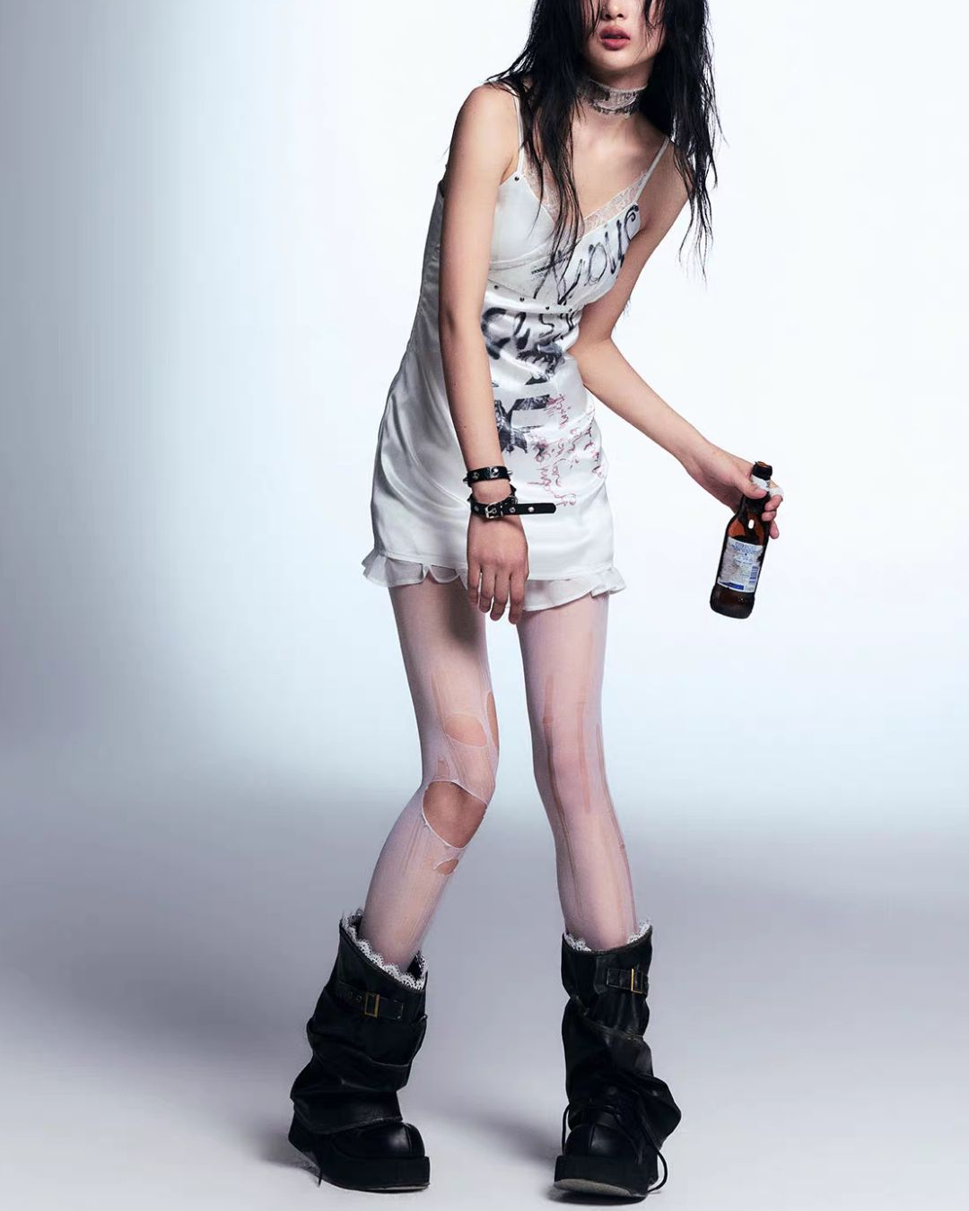 Graphic Print Satin Camisole　TP048