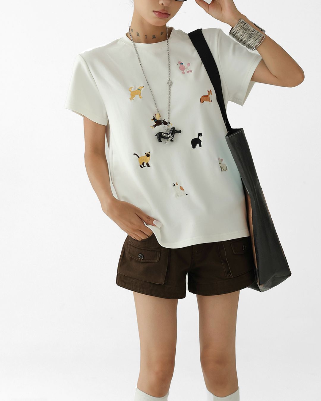 Puppy Embroidered T-shirt　TP056