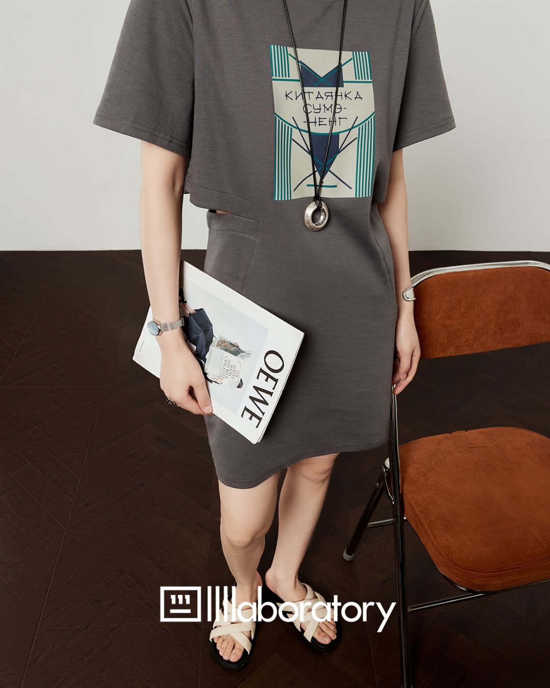 Side-open T-shirt Dress　DR044