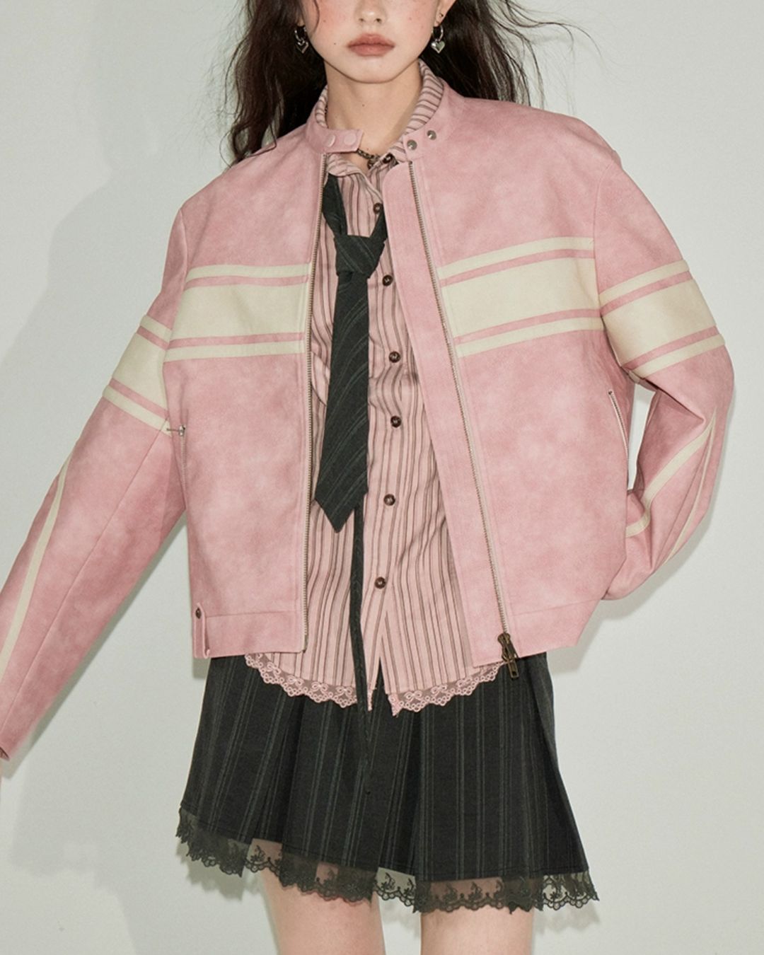 Pink Leather Riders Jacket OT002 – EKATE sanctum