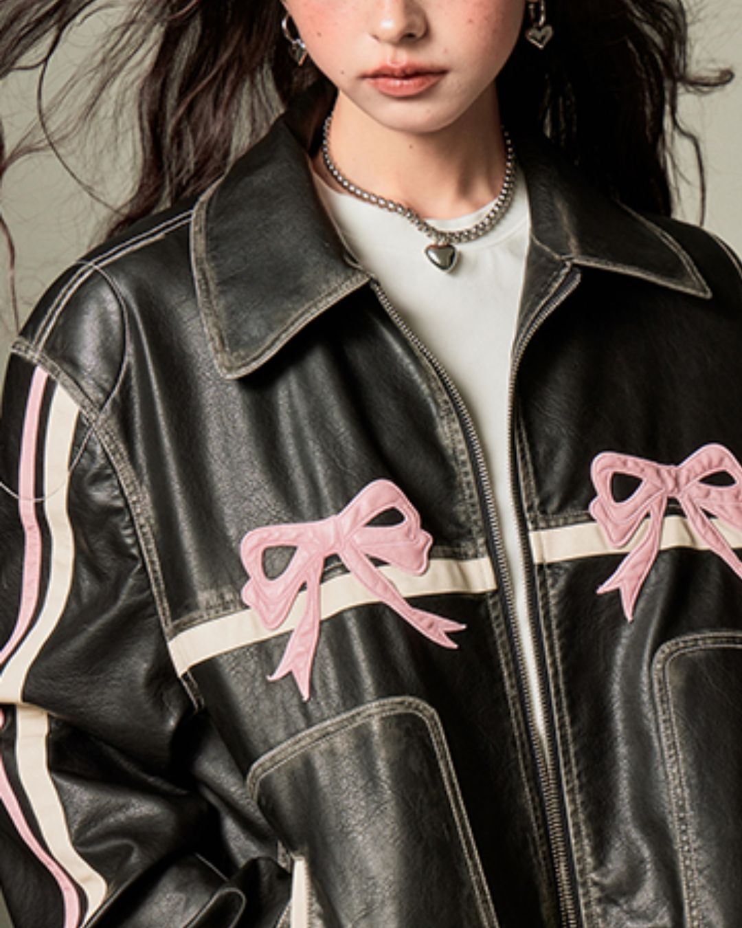 Bowknot Retro Color-Painted Leather Jacket OT001 – EKATE sanctum