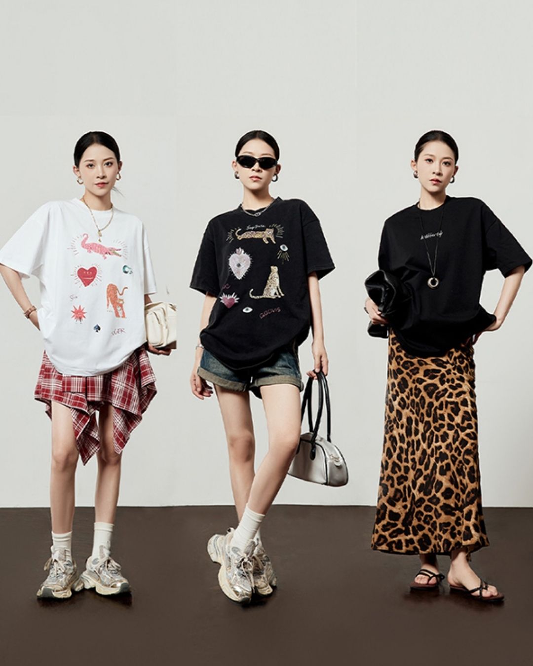 Multi-print Oversized T-shirt　TP057