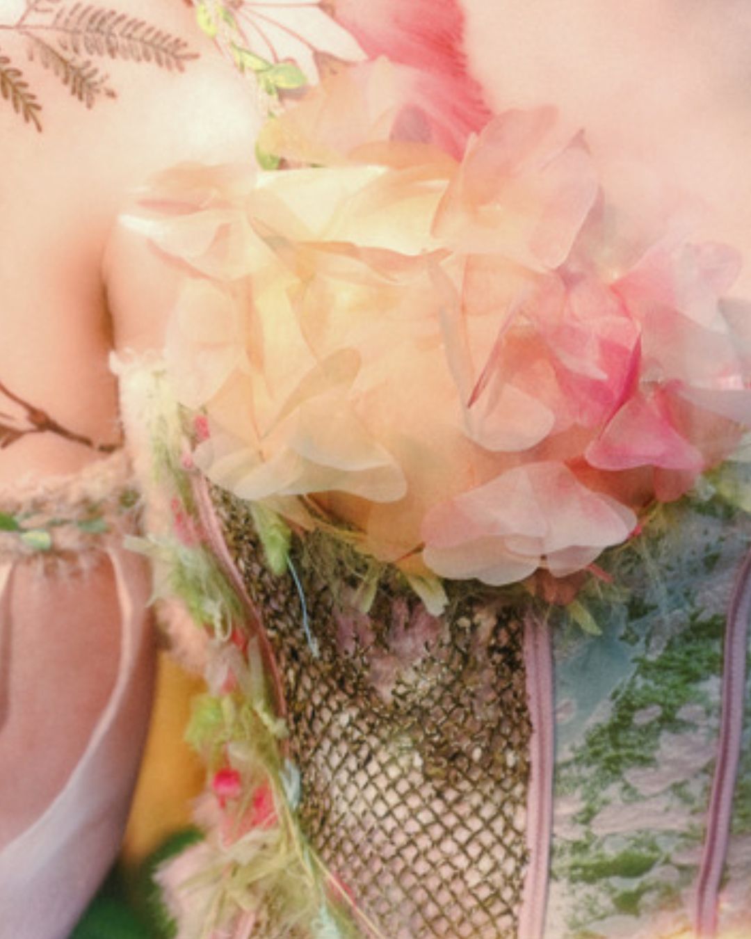 Petal Design Corset And Organza Mini Dress　DR031